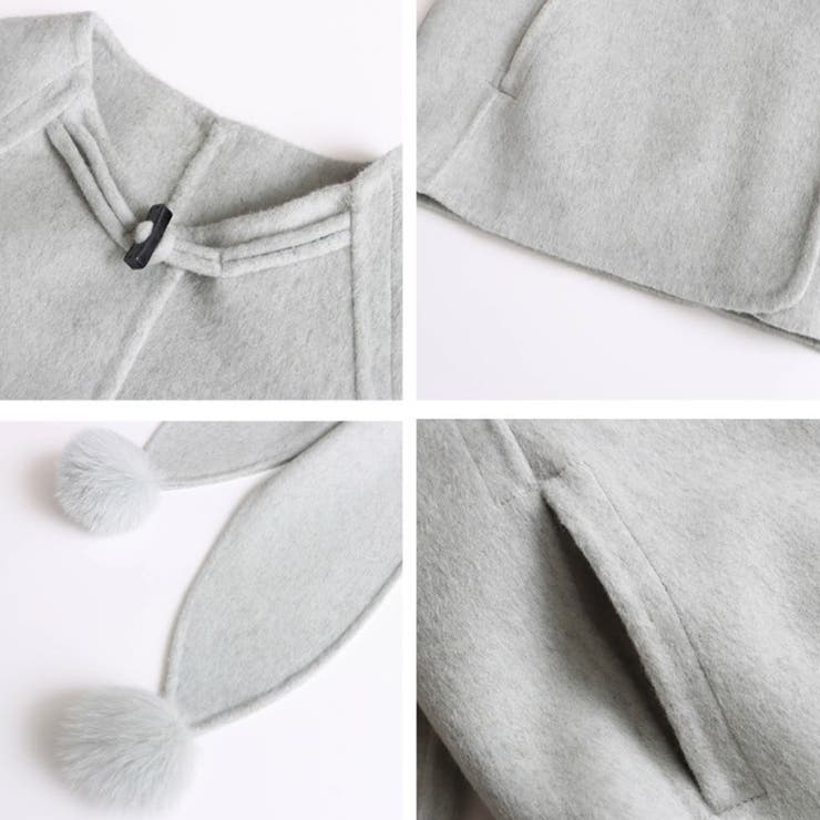 ゆるカワコーデ☆スカーフ付き デザイン性 上品 ウールコート | 17kg | 詳細画像35 