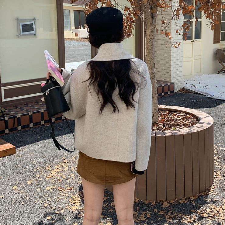 ゆるカワコーデ☆スカーフ付き デザイン性 上品 ウールコート | 17kg | 詳細画像51 