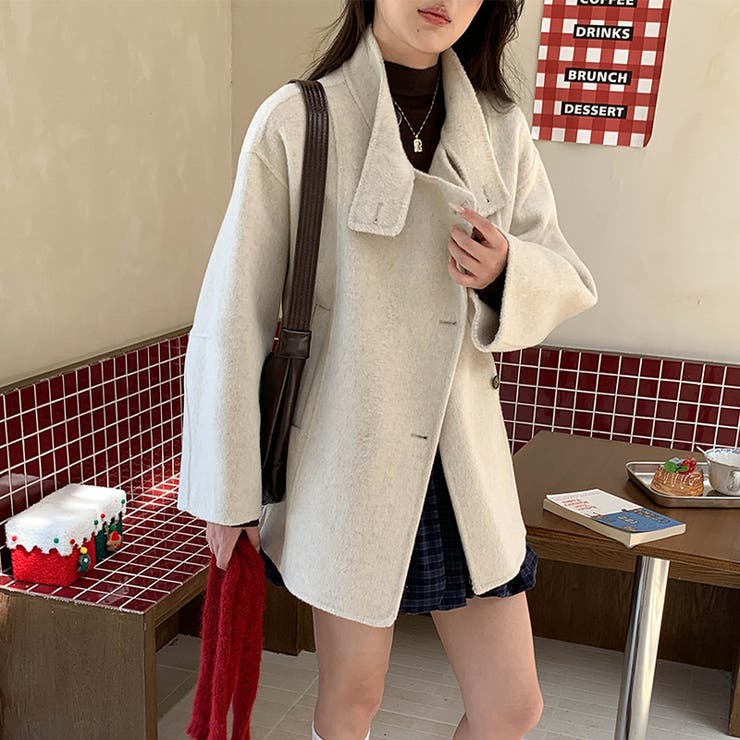 リラックスコレクター☆スタンドカラー ウール ダブルフェイス コート | 17kg | 詳細画像16 