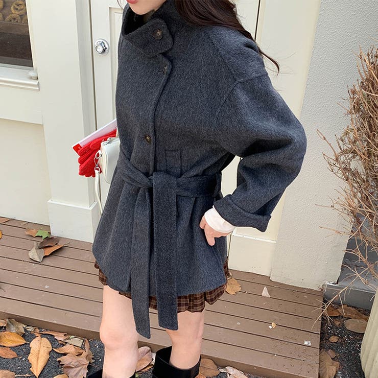 リラックスコレクター☆スタンドカラー ウール ダブルフェイス コート | 17kg | 詳細画像19 