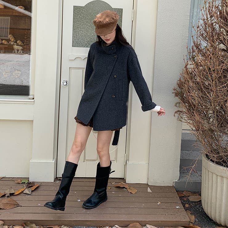 リラックスコレクター☆スタンドカラー ウール ダブルフェイス コート | 17kg | 詳細画像24 