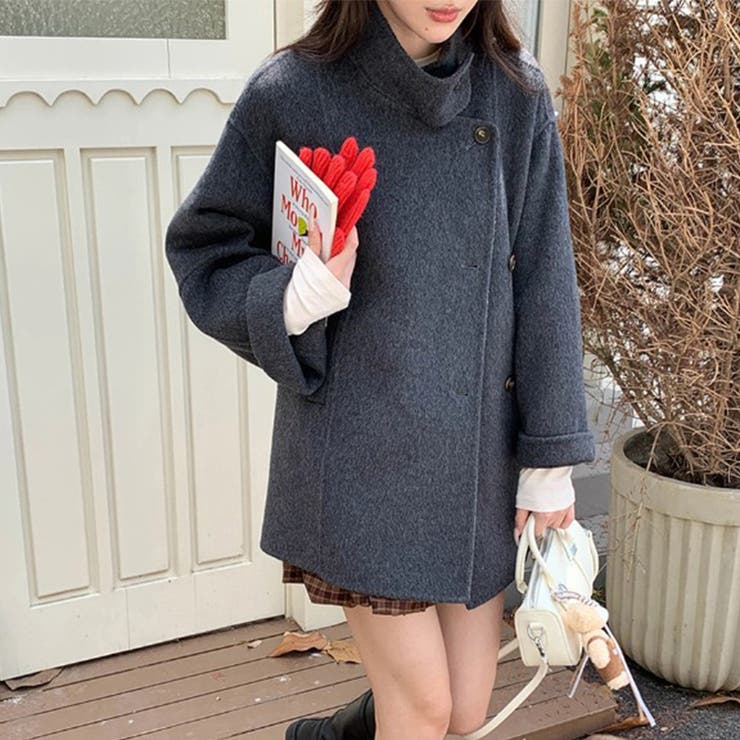 リラックスコレクター☆スタンドカラー ウール ダブルフェイス コート | 17kg | 詳細画像6 