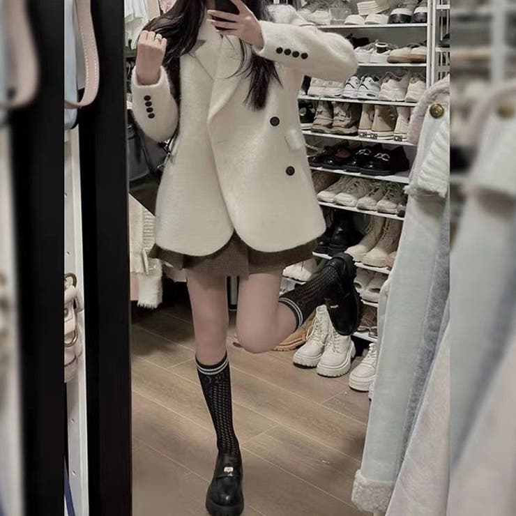 ゆるカワコーデ☆上品エレガントウール混テーラードコート | 17kg | 詳細画像13 