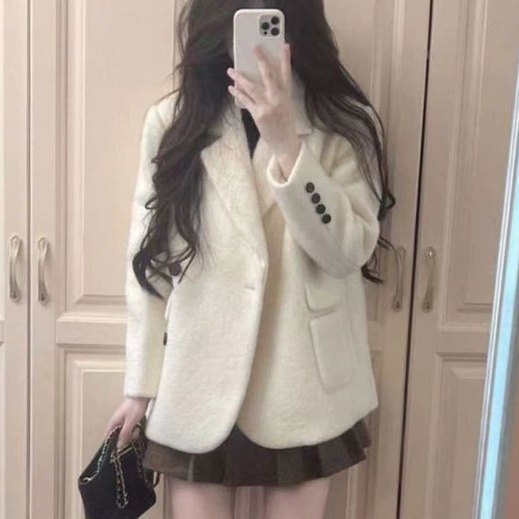 ゆるカワコーデ☆上品エレガントウール混テーラードコート | 17kg | 詳細画像6 