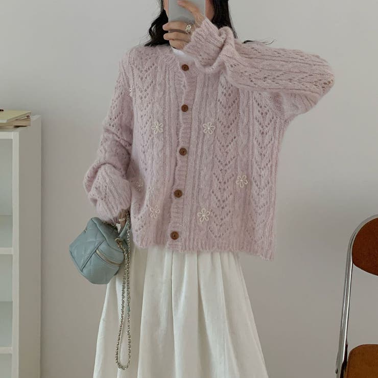 やさしい雰囲気☆透かし編みニットカーディガン | 17kg | 詳細画像4 