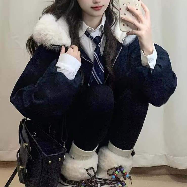 気負わず快適☆中綿ジャケットショート丈 ボア切替 | 17kg | 詳細画像4 