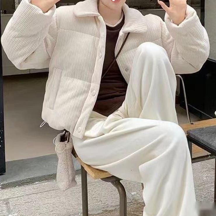 ゆるカワコーデ☆コーデュロイ パン服 襟付き 中綿 厚手ショート丈ジャケット | 17kg | 詳細画像11 