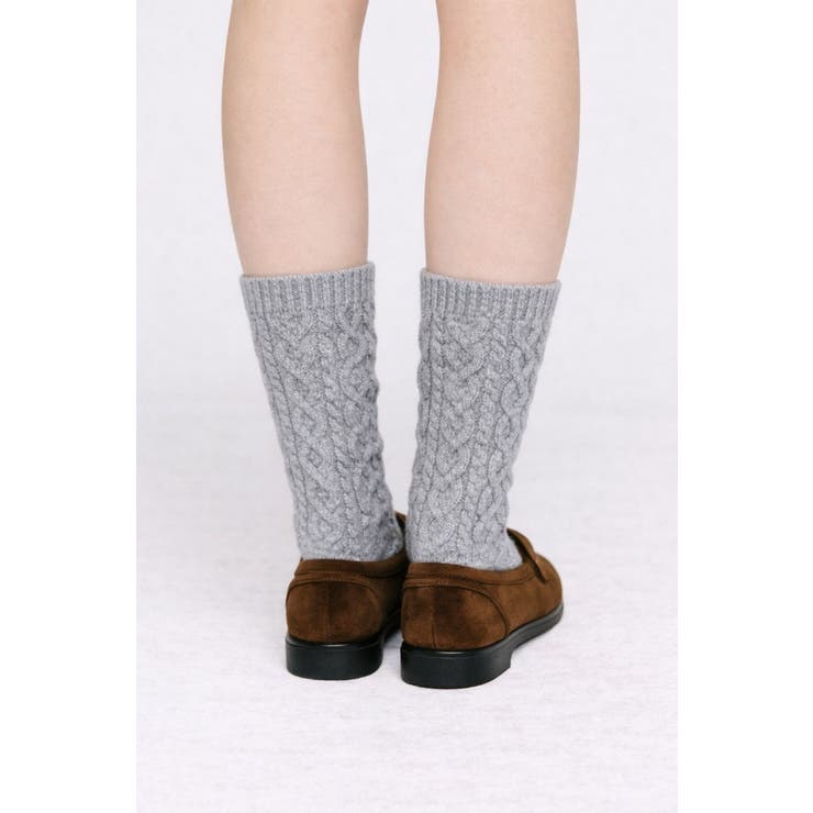 立体ケーブル編みニットソックスミドル丈 ウールソックス | 17kg | 詳細画像6 