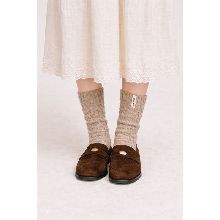 立体ケーブル編みニットソックスミドル丈 ウールソックス | 17kg | 詳細画像5 