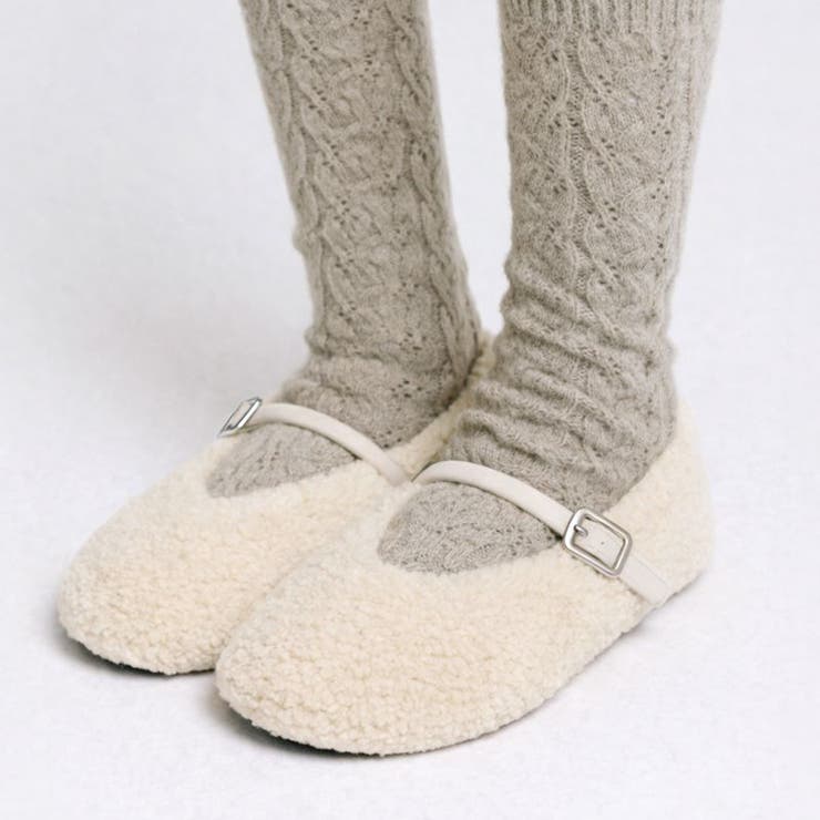 ソックス付きファーシューズワンストラップ ドットソール | 17kg | 詳細画像1 