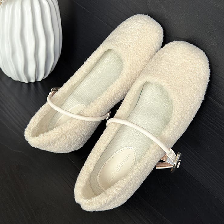 ホワイト | ソックス付きファーシューズワンストラップ ドットソール | 17kg