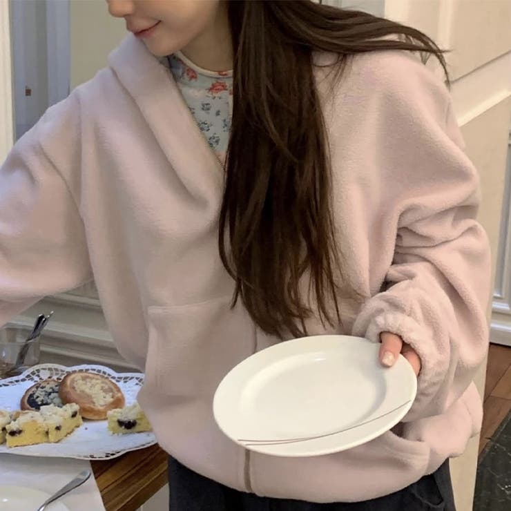 ゆるカワコーデ☆ボアフリース フード付きスウェットアウター | 17kg | 詳細画像9 