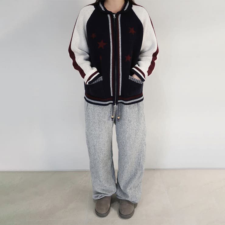 甘辛系ガールズ☆縦ストライプ×ウィング刺繍 ルーズストレートパンツ | 17kg | 詳細画像18 