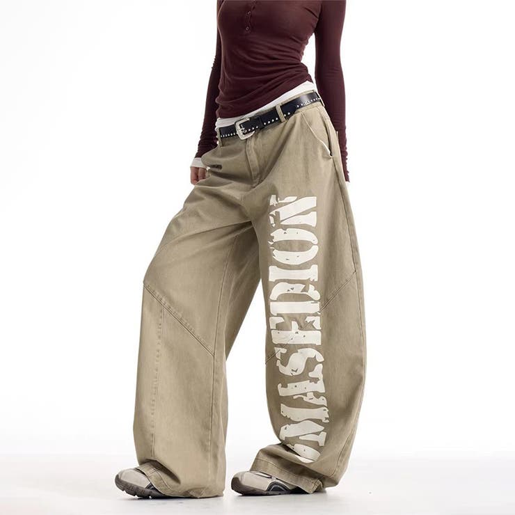 ユニセックス プリント入りバナナシルエットワークデニム ハイストリート | 17kg | 詳細画像10 