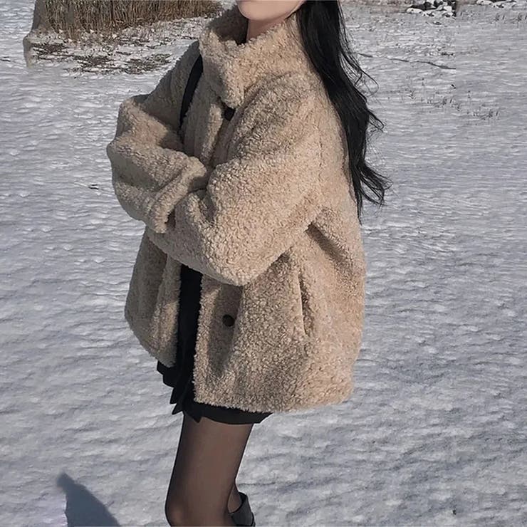 ゆるカワコーデ☆スタンドカラー ムートン一体型ボアアウター | 17kg | 詳細画像3 