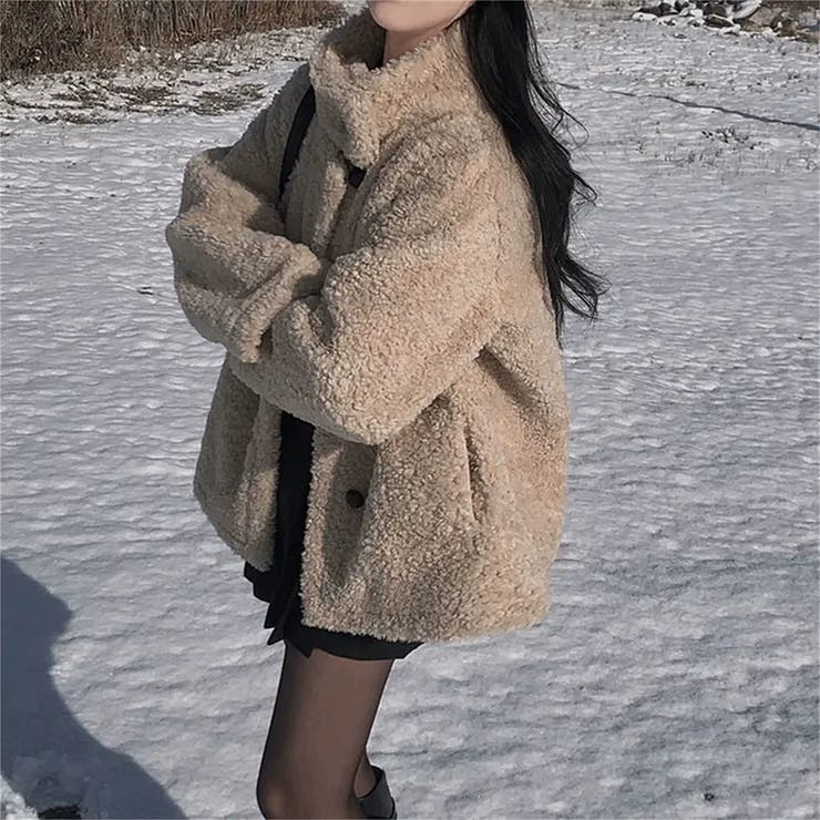 ゆるカワコーデ☆スタンドカラー ムートン一体型ボアアウター | 17kg | 詳細画像5 