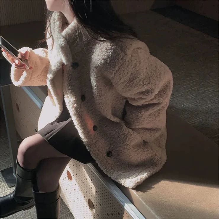 ゆるカワコーデ☆スタンドカラー ムートン一体型ボアアウター | 17kg | 詳細画像6 