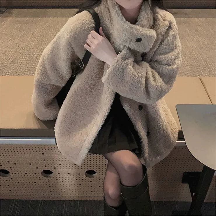 ゆるカワコーデ☆スタンドカラー ムートン一体型ボアアウター | 17kg | 詳細画像9 