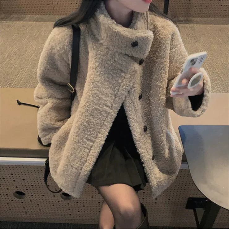 ゆるカワコーデ☆スタンドカラー ムートン一体型ボアアウター | 17kg | 詳細画像10 