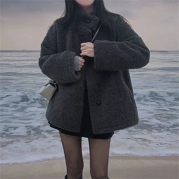 ゆるカワコーデ☆スタンドカラー ムートン一体型ボアアウター | 17kg | 詳細画像13 