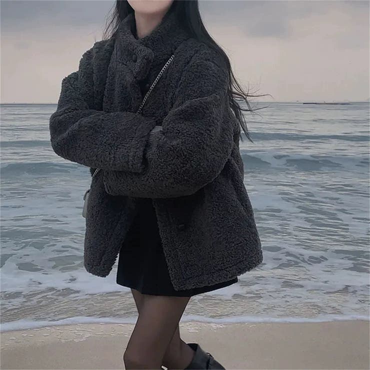 ゆるカワコーデ☆スタンドカラー ムートン一体型ボアアウター | 17kg | 詳細画像14 