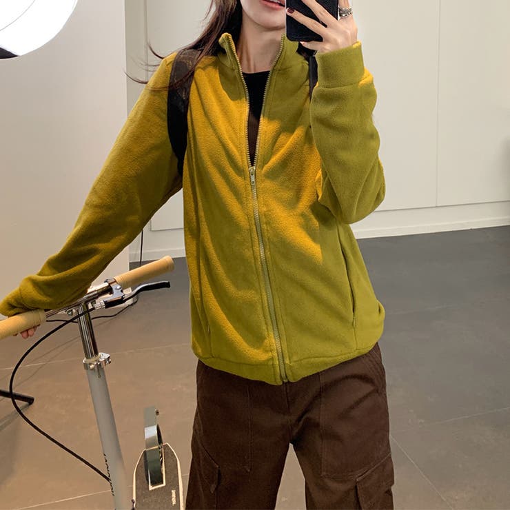 グリーン-woman | ユニセックス☆フリースジャケット裏起毛 保温 ダブルフェイス | 17kg