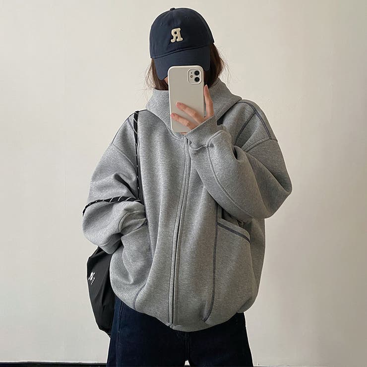 グレー | 気負わず快適☆立体メッシュ フード付き ジップアップ パーカー ペア対応 | 17kg