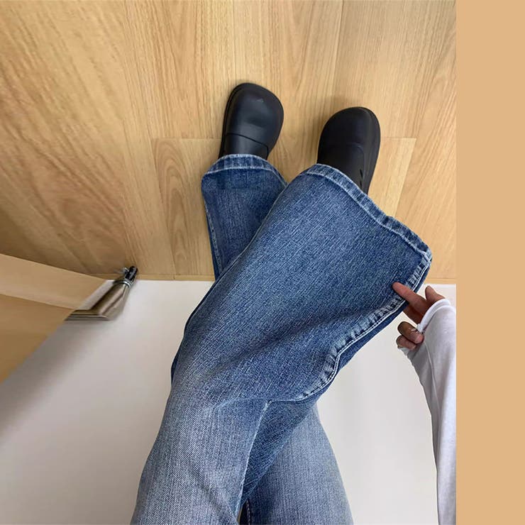 甘辛系ガールズ☆セミフレア デニムパンツ美脚 ワイドパンツ | 17kg | 詳細画像5 