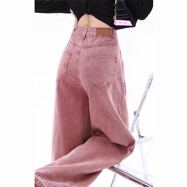 甘辛系ガールズ☆五つ星刺繍 フリンジ加工 ローウエスト デニムワイドパンツ | 17kg | 詳細画像10 