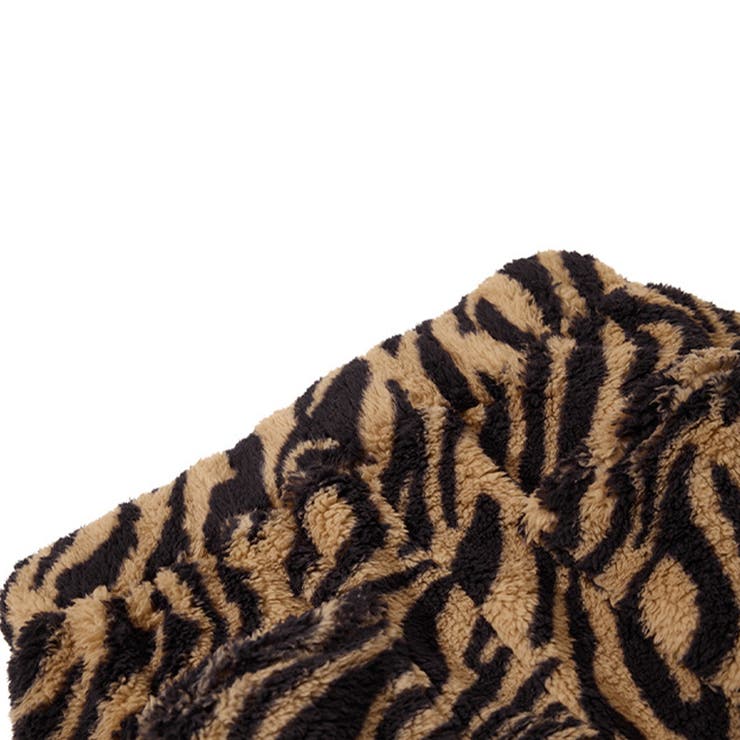 甘辛系ガールズ☆起毛 厚手 カーブシルエットタイガー柄 ボア ワイドパンツ | 17kg | 詳細画像12 