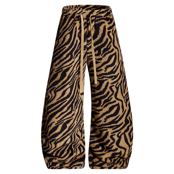 甘辛系ガールズ☆起毛 厚手 カーブシルエットタイガー柄 ボア ワイドパンツ | 17kg | 詳細画像13 