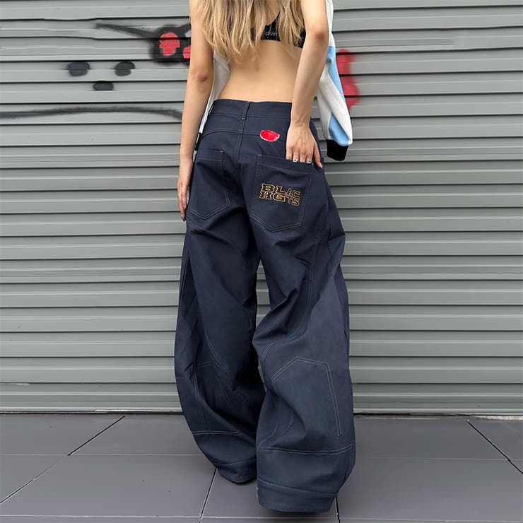 今季トレンド☆反転デザイン カーブデニムバナナパンツ | 17kg | 詳細画像1 