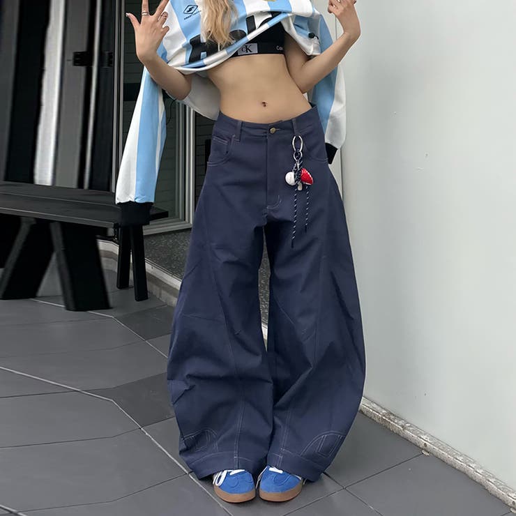 今季トレンド☆反転デザイン カーブデニムバナナパンツ | 17kg | 詳細画像12 