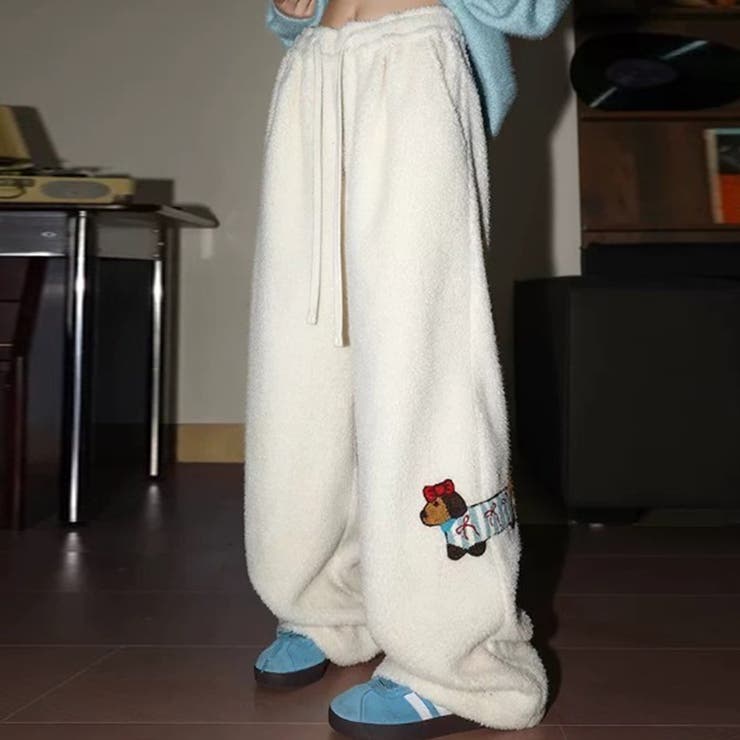 ベージュ | 気負わず快適☆ボア裏地 中綿パンツカジュアルパンツ | 17kg