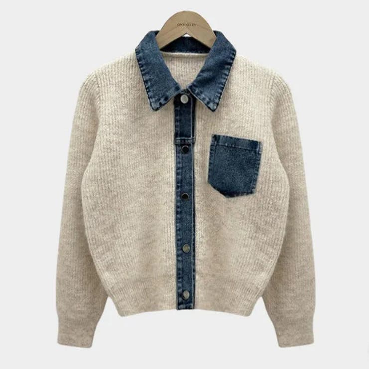 ベージュ | 気負わず快適☆切替デニムニットジャケット | 17kg