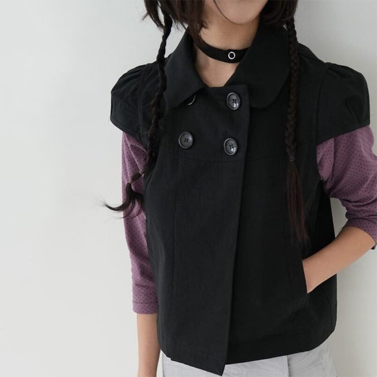 ミレニアル学園風☆ダブルボタン パフスリーブシャツ | 17kg | 詳細画像4 