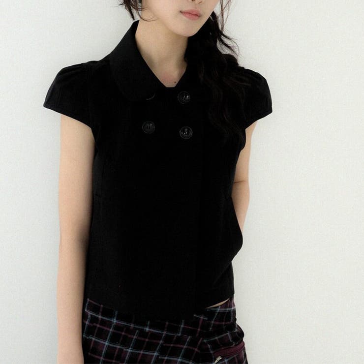 ミレニアル学園風☆ダブルボタン パフスリーブシャツ | 17kg | 詳細画像5 