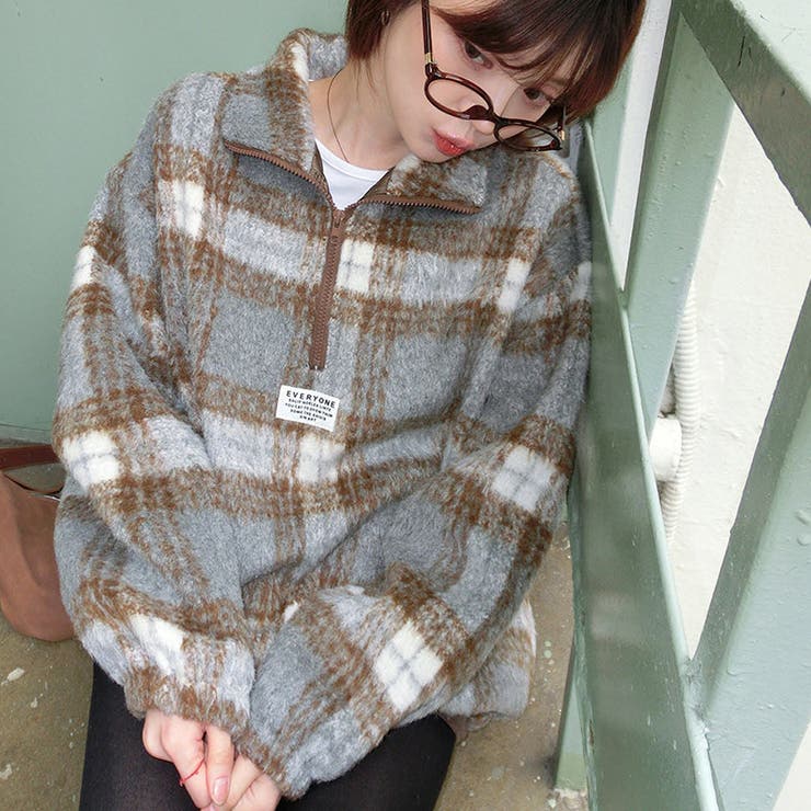 気負わず快適☆レトログリーン チェック柄 ジップアップ ファースウェット | 17kg | 詳細画像12 