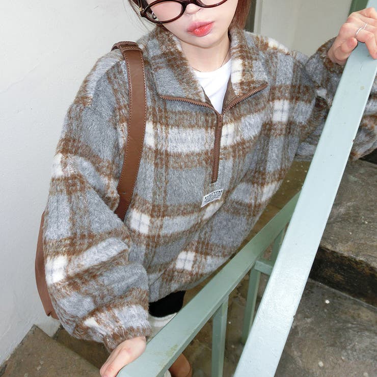 気負わず快適☆レトログリーン チェック柄 ジップアップ ファースウェット | 17kg | 詳細画像17 