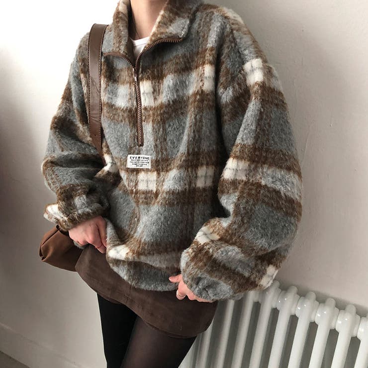 気負わず快適☆レトログリーン チェック柄 ジップアップ ファースウェット | 17kg | 詳細画像20 