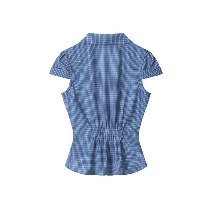 甘辛系ガールズ☆スリムフィット・ウエストシェイプチェック柄 半袖シャツ | 17kg | 詳細画像5 