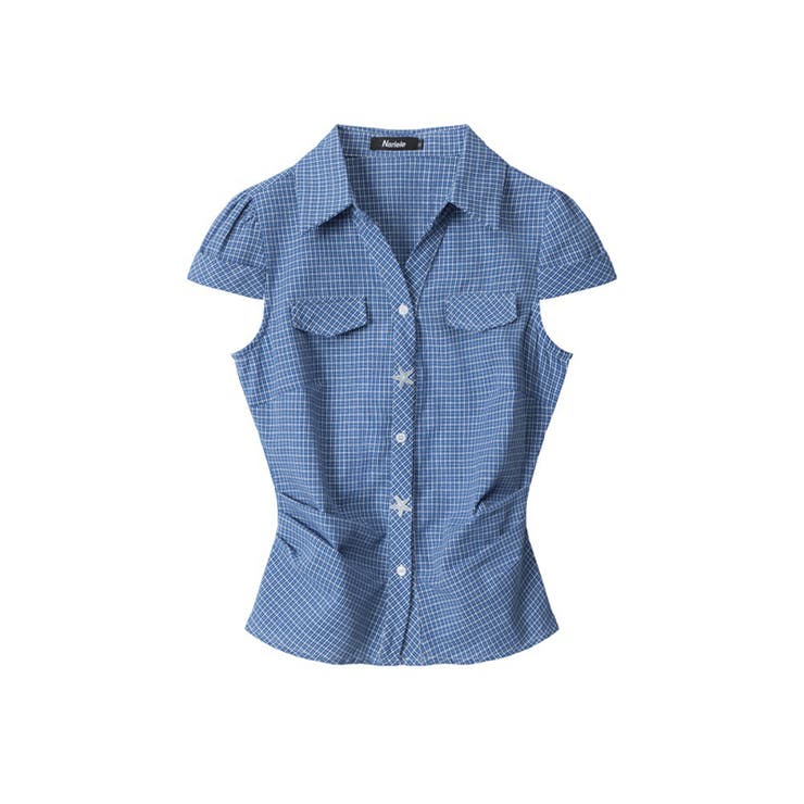 甘辛系ガールズ☆スリムフィット・ウエストシェイプチェック柄 半袖シャツ | 17kg | 詳細画像4 