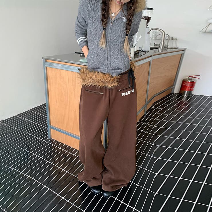 甘辛系ガールズ☆ファー・ベルト付き カジュアルスウェットパンツ | 17kg | 詳細画像4 