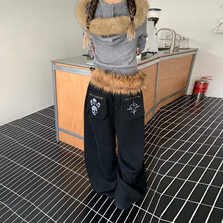 甘辛系ガールズ☆ファー・ベルト付き カジュアルスウェットパンツ | 17kg | 詳細画像5 