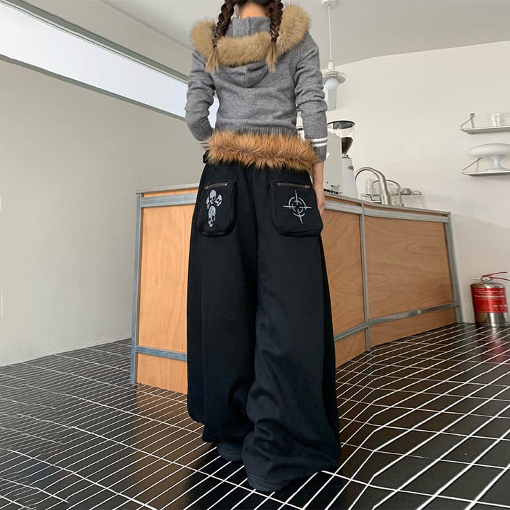 甘辛系ガールズ☆ファー・ベルト付き カジュアルスウェットパンツ | 17kg | 詳細画像6 