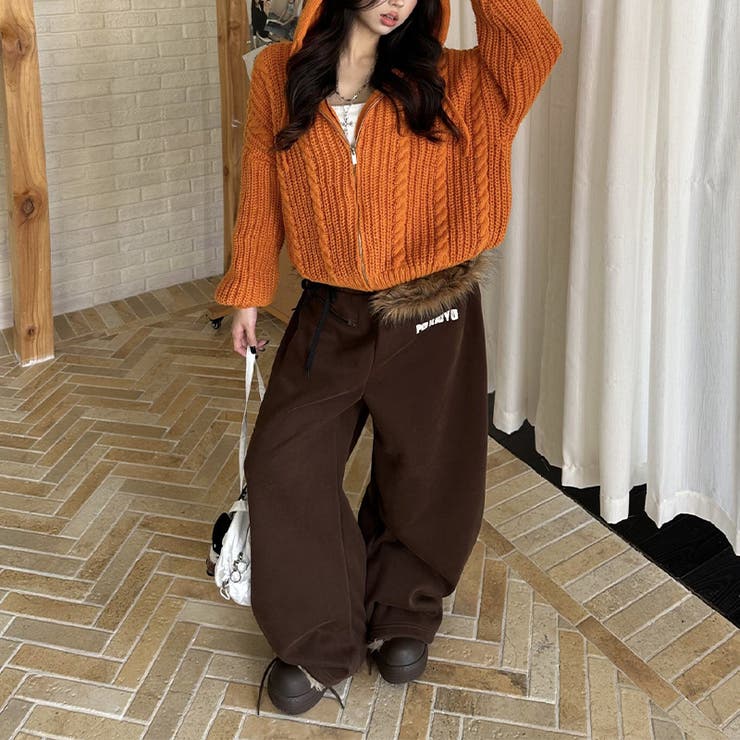 甘辛系ガールズ☆ファー・ベルト付き カジュアルスウェットパンツ | 17kg | 詳細画像10 