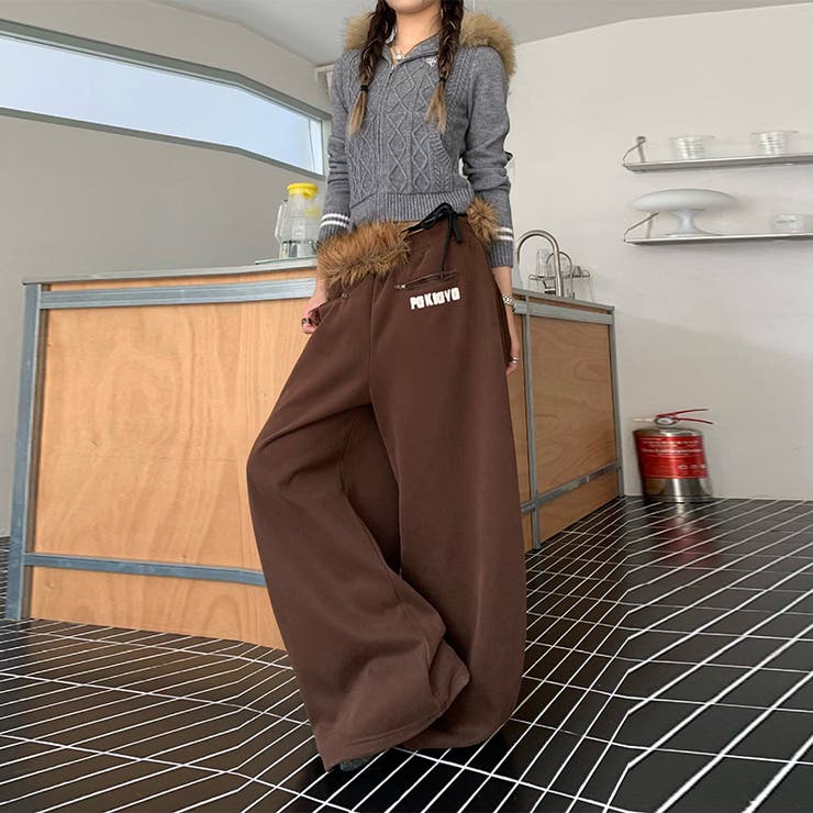 甘辛系ガールズ☆ファー・ベルト付き カジュアルスウェットパンツ | 17kg | 詳細画像3 