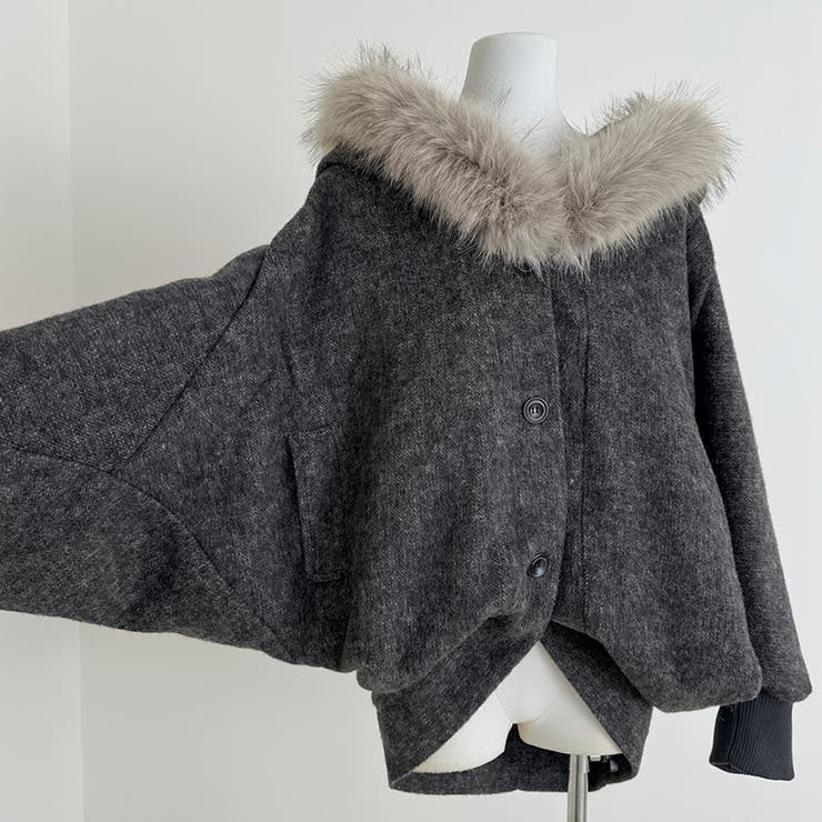 甘辛系ガールズ ダークグレー ファー襟付き | 17kg | 詳細画像13 