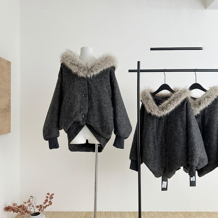 甘辛系ガールズ ダークグレー ファー襟付き | 17kg | 詳細画像22 