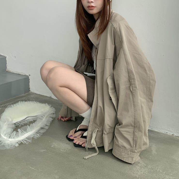 気負わず快適 ドローストリングスタンドカラー ジャケットルーズフィット | 17kg | 詳細画像4 